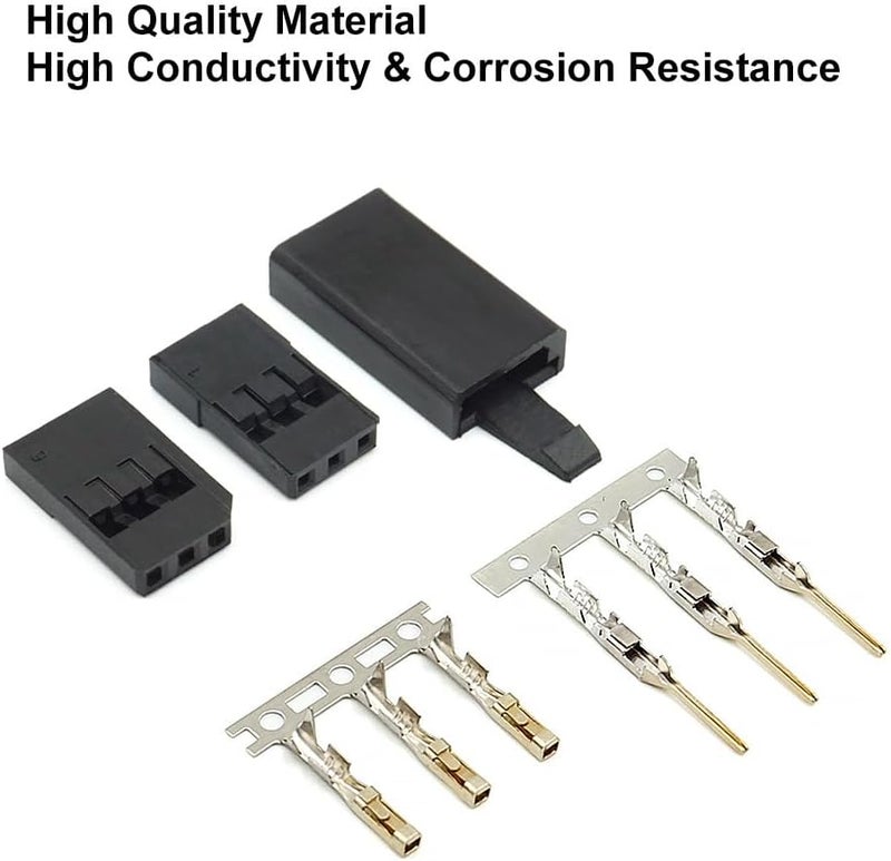 elechawk 30 Sets Servo Connector Male Female Plug Crimp Pin Cable Kit Compatible with Futaba JR Hitec Spektrum RC Connectors (Without Crimping Tool) - Image 4